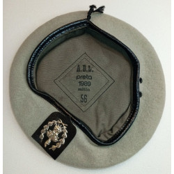 BELGIQUE : Béret Ecole du Génie - Insigne Argent - Armée Belge