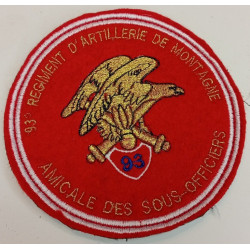 Ecusson velcro de l'Amicale des Sous-officiers du 93ème Régiment d'Artillerie de Montagne