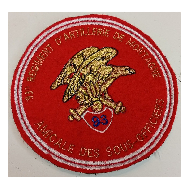 Ecusson velcro de l'Amicale des Sous-officiers du 93ème Régiment d'Artillerie de Montagne