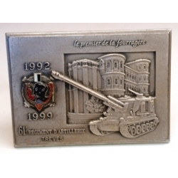 Plaque Commémorative de Bureau du 61ème Régiment d'Artillerie à Treves 1992-1999