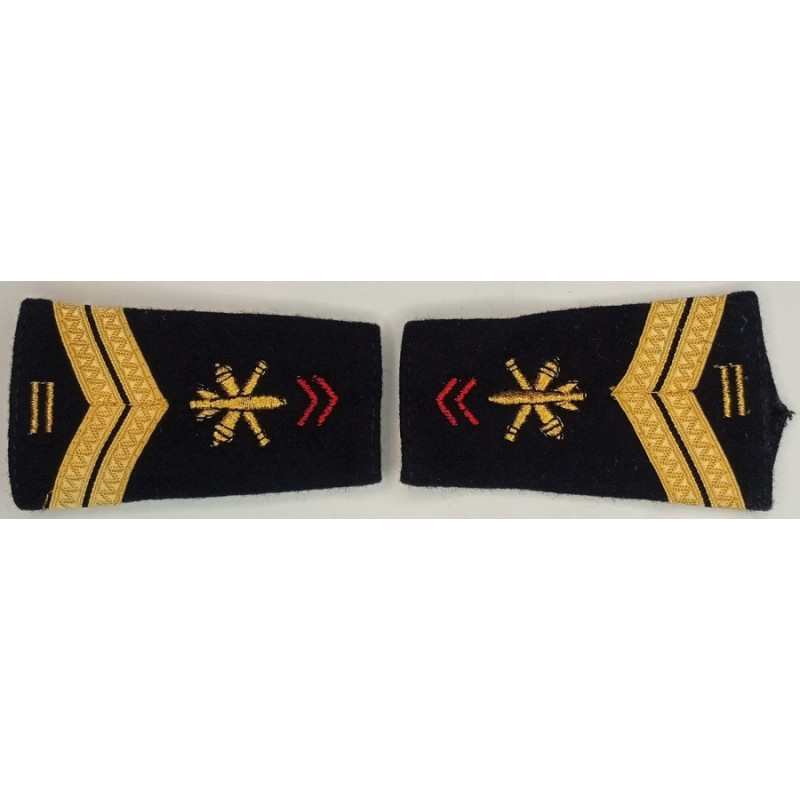 Paire de fourreaux d'épaule de Maréchal-des-logis de Carrière Artillerie + 10 Ans Paire de fourreaux d'épaule de Maréchal-des-logis de Carrière Artillerie + 10 Ans