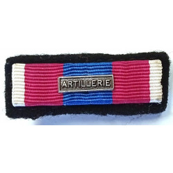 Placard de Rappel Médaille de la Défense Nationale "Argent" avec Agrafe "Artillerie" (ATP)