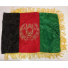 Drapeau afghan 33 x 24 cm en soie à franges - Afghanistan