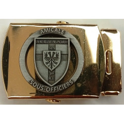 Boucle de ceinture de Pantalon TDF à Insigne de l'Amicale des Sous-officiers du 1er Régiment d'Infanterie