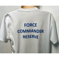 Tee-Shirt Blanc en Baumwolle Force Commander Reserve à Naqoura en 2019 - Guerre du Liban - Armée Française