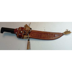 Machette IMACASA N°152 salvadorienne dans étui artisanal en cuir "MARTINIQUE" aux Antilles
