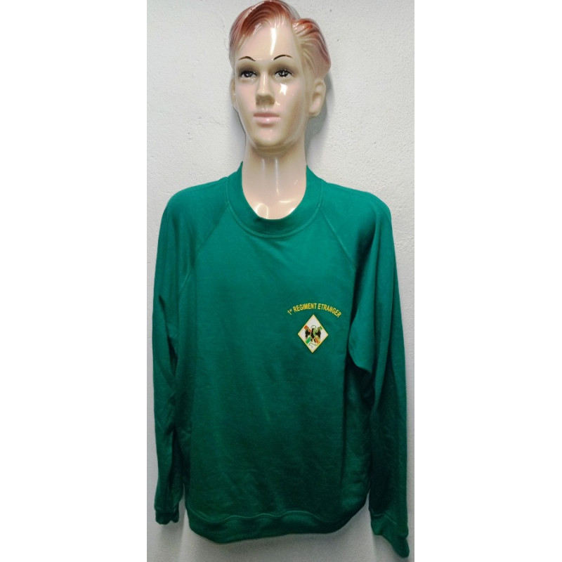 Sweat-shirt de sport Vert 1er Régiment Etranger - Légion Etrangère - Occasion Sweat-shirt de sport Vert 1er Régiment Etranger - Légion Etrangère - Occasion