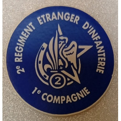 Autocollant : 2ème Régiment Etranger d'Infanterie - 1ère Compagnie NEUF