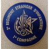 Autocollant : 2ème Régiment Etranger d'Infanterie - 1ère Compagnie NEUF