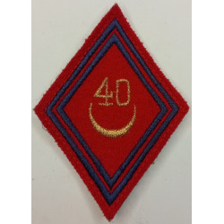 Losange de Bras Sous-officier / Officier du 40ème Régiment d'Artillerie à velcro