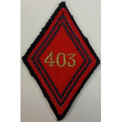 Losange de bras 403ème Régiment d'Artillerie de Défense Contre-Avion Sous-officier / Officier à velcro