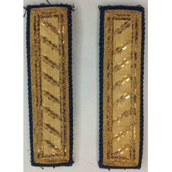 Paire de Parements d'épaules de Vareuse Bleu de France Officier Armes Jaunes