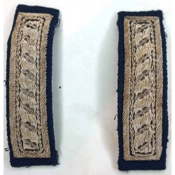 Paire de Parements d'épaules de Vareuse Bleu de France Officier Armes Blanches