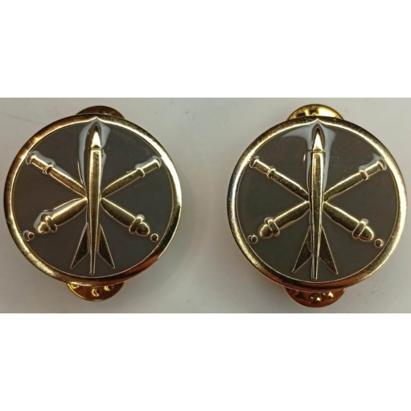 Paire d'insignes de col de TDF du 1er Régiment d'Artillerie (Abi)