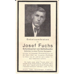 Avis de Décès : Caporal Compagnie Pionnier Josef Fuchs