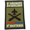 Insigne velcro rectangulaire 1er Régiment d'Artillerie - 5ème Batterie de Réserve