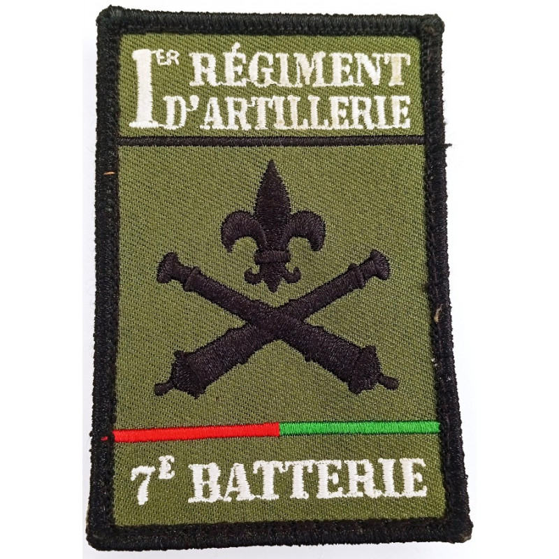 Insigne velcro rectangulaire 1er Régiment d'Artillerie - 7ème Batterie COBRA