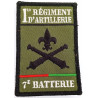Insigne velcro rectangulaire 1er Régiment d'Artillerie - 7ème Batterie COBRA