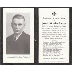 Avis de Décès : Caporal Grenadier Josef Wackerbauer