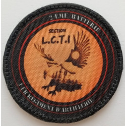 Ecusson imprimé velcro du 1er Régiment d'Artillerie - 2ème Batterie - Section L.C.T.I.