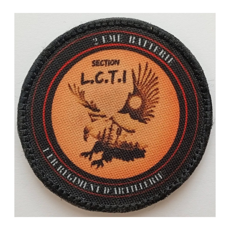 Ecusson imprimé velcro du 1er Régiment d'Artillerie - 2ème Batterie - Section L.C.T.I.