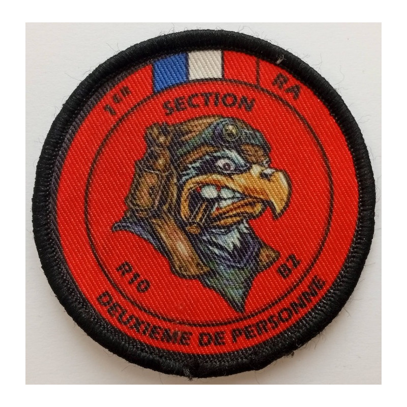 Ecusson imprimé velcro du 1er Régiment d'Artillerie - 2ème Batterie - Section R10