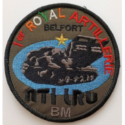 Ecusson brodé velcro du 1er Régiment d'Artillerie - Batterie de Maintenance - Mécanicien NTI LRU