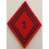 Losange de bras Troupe / Militaire du Rang 1er Régiment d'Artillerie à velcro (1)