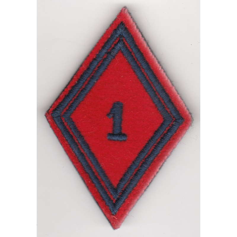 Losange de bras Troupe / Militaire du Rang 1er Régiment d'Artillerie à velcro (3)