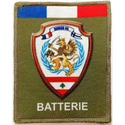 Patch de Batterie du 1er Régiment d'Artillerie dans l'Opération DAMAN 44 du 3ème Régiment de Hussards - OPEX LIBAN