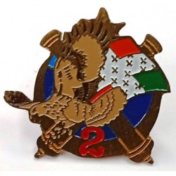 Réduction Pin's de Calot de l'insigne du 1er régiment d'Artillerie - 2ème Batterie (S)