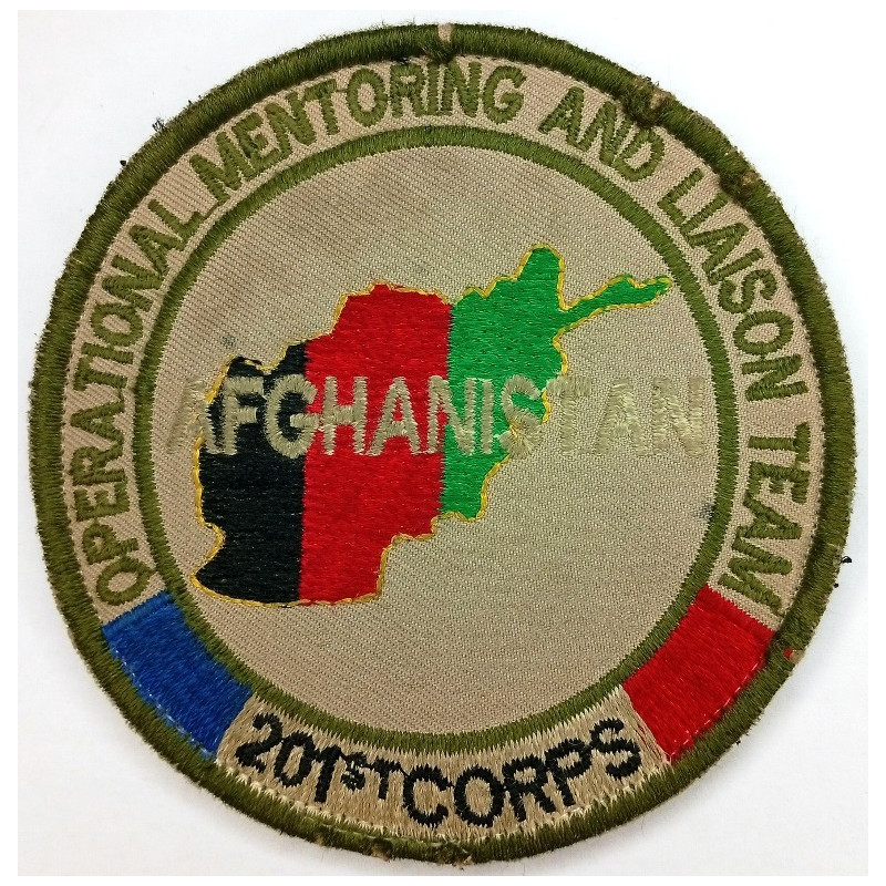 Ecusson velcro fond kaki "Operational Mentoring and Liaison Team" - OMLT en Afghanistan (2)