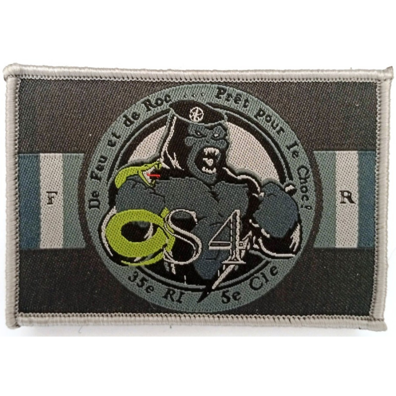 Ecusson tissé velcro de la S.4 / 4ème Section de la 5ème Compagnie du 35ème Régiment d'Infanterie
