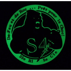 Ecusson caoutchouc fluorescent velcro de la S.4 / 4ème Section de la 5ème Compagnie du 35ème Régiment d'Infanterie