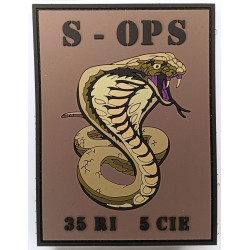 Ecusson caoutchouc velcro de la S-OPS / Section Opérationnelle de la 5ème Compagnie du 35ème Régiment d'Infanterie