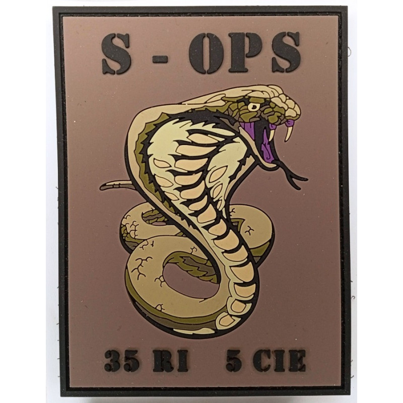 Ecusson caoutchouc velcro de la S-OPS / Section Opérationnelle de la 5ème Compagnie du 35ème Régiment d'Infanterie