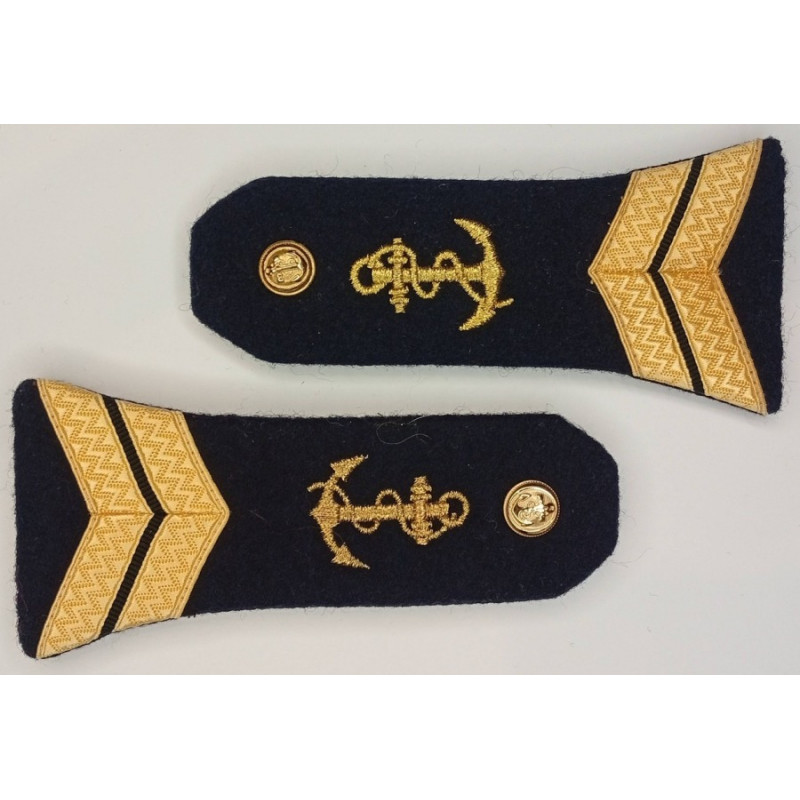 Paire Epaulettes à rabats de Second Maître - Marine Nationale - 2ème Type