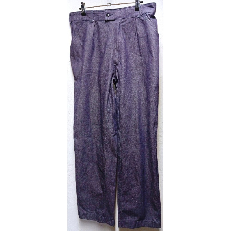 Pantalon de service en lin gris bleuté Marine Nationale