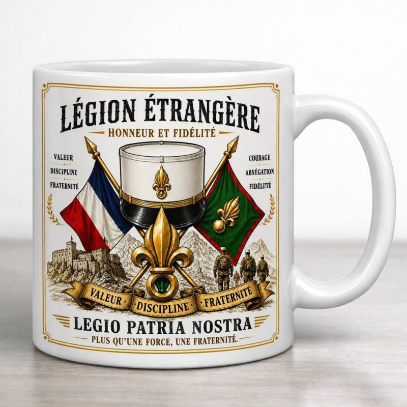 Tasse à Café / Mug "Légion Etrangère" - Fashion Design 1 - Fabrication Artisanale
