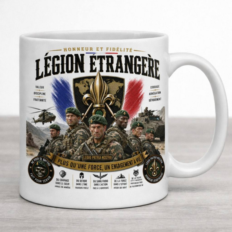 Tasse à Café / Mug "Légion Etrangère" - Fashion Design 2 - Fabrication Artisanale