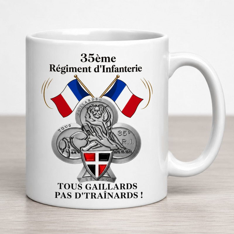 Tasse à Café / Mug "35ème Régiment d'Infanterie" - Fabrication Artisanale