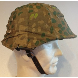 REPRODUCTION de Casque + Couvre-casque en toile camouflée de la Waffen S.S.