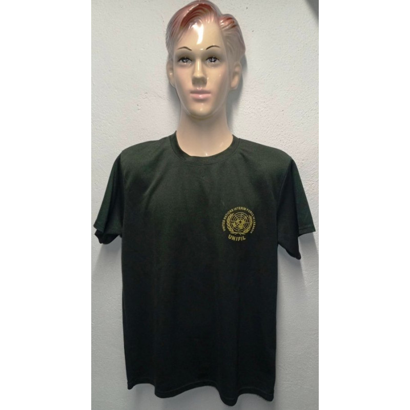 Tee-Shirt baumwolle couleur vert "UNIFIL" O.N.U. - Guerre du Liban Armée Française Occasion