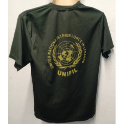 Tee-Shirt baumwolle couleur vert "UNIFIL" O.N.U. - Guerre du Liban Armée Française Occasion