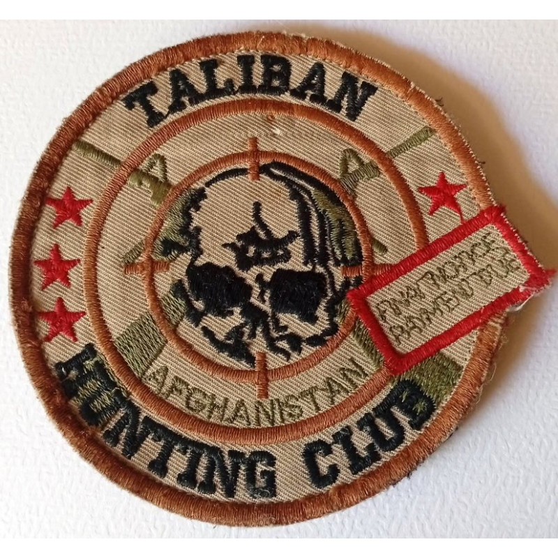 Ecusson velcro "Taliban Hunting Club" : 35ème Régiment d'Infanterie - OPEX en Afghanistan