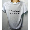 Tee-Shirt de Sport Régimentaire en Baumwolle Blanc du 1er Régiment d'Artillerie NEUF