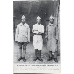 Carte Postale : 3 Tirailleurs Malgaches à La Tremblade en 1917