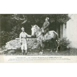 Carte Postale : 2 Tirailleurs Malgaches à cheval à La Tremblade en 1917