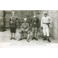 Carte Postale : 4 Tirailleurs Malgaches à La Tremblade en 1917