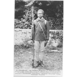 Carte Postale : Tirailleur Malgache de la 4ème Compagnie du 13ème Bataillon à La Tremblade en 1917 (2)